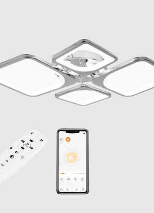 Стельова led люстра, світлодіодний світильник sunlight хром 5631/2+2