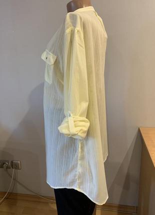 Стильная нежно-лимонная туника/ платье- рубашка5 фото