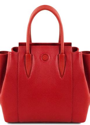 Женская сумка с итальянской кожи от tuscany tl141727 tulipan  (lipstick red)