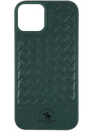 Шкіряний чохол polo santa barbara для apple iPhone 14 pro max рожевий (6.7")