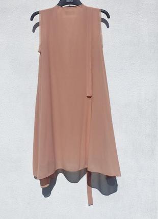 Красивое летнее персиковое платье с поясом danity paris3 фото