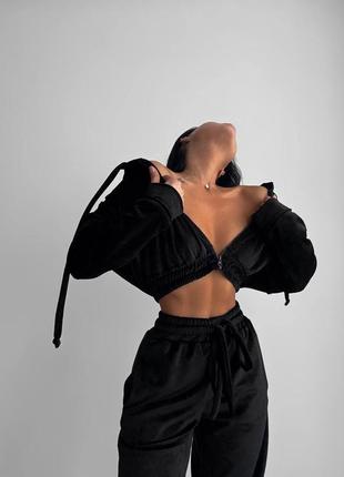 Костюм велюр черный