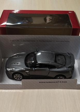 Машинка kinsmart "nissan gt-r r35", металлическая, инертная, открывающаяся дверь, резиновые колеса, 16*7*7 см.