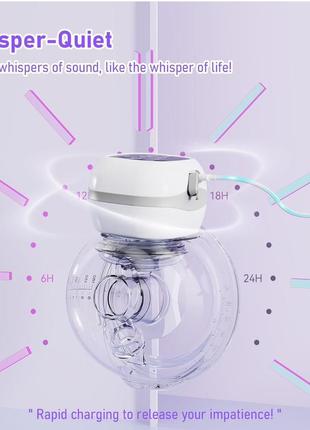 Электрический молокоотсос kissbobo, беспроводной, без помощи рук для комфортного...