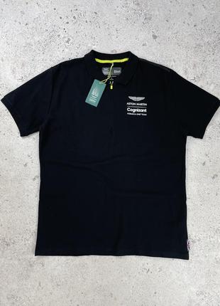 Aston martin cognizant f1 lifestyle polo shirt black мужская футболка оригинал