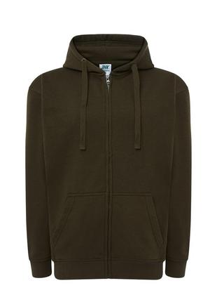 Толстовка с капюшоном и замком-молнией  jhk, hooded sweatshirt, унисекс, хаки, размер xxl (swuahood)