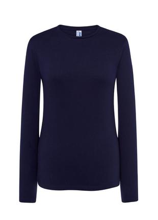 Лонгслив женский jhk, lady comfort, темно-синий, размер xl, футболка с длинными рукавами, хлопок, круглый