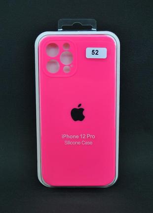 Чохол силіконовий для iphone 12promax silicone case orig full camera №52 ultra pink 4you 2