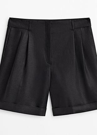Осінні шорти-бермуди "massimo dutti"-bermuda темно-коричневого кольору