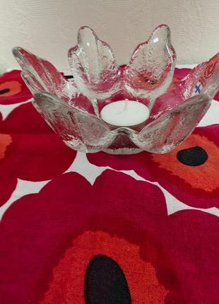 Muurla "крижаное стекло" винтаж ваза подсвечник финальная ручная работа.