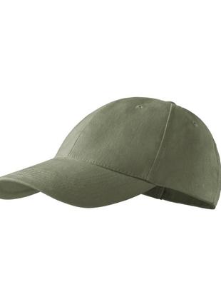 Кепка с козырьком malfini 6p, бейсболка мужская или женская, шестинклинка, хаки, олива светлая