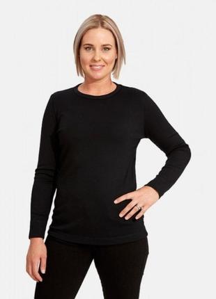 Лонгслив женский jhk, lady comfort, черный, размер l, футболка с длинными рукавами, хлопок, круглый вырез
