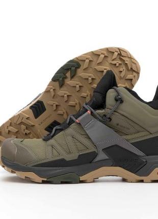 Salomon xt ultra 4 gore-tex khaki black, кроссовки мужские зимние саломон, кроссовки мужественные зимние саломон