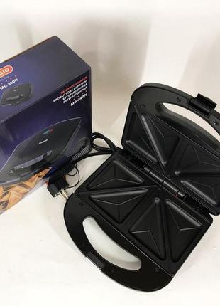 Бутербродница сэндвичница magio mg-360n 700 вт, электробутербродница, электрическая сэндвичница