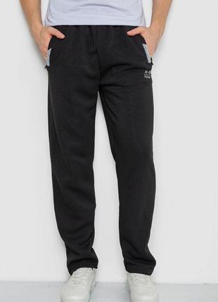 Спорт штаны мужские на флисе, цвет черный, 244r4506