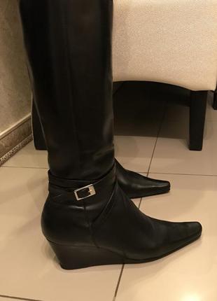 Черные кожаные сапоги clarks, размер 38 (37/38)