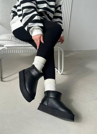 Натуральные угги на платформе угги black10 фото