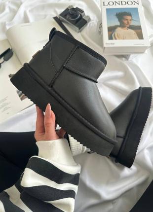 Натуральные угги на платформе угги black4 фото