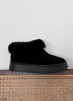 Распродажа натуральные замшевые черные угги с мехом 36р.