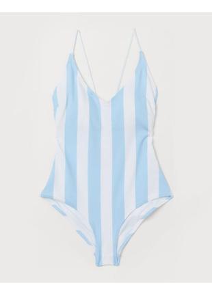 Слитный купальник в полоску h&m 42 l xl