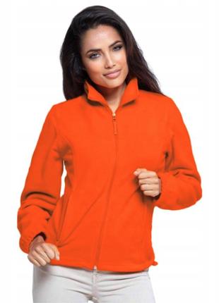 Флисовый свитер jhk polar fleece lady, женский батник, куртка, без капюшона, оранжевый, размер l