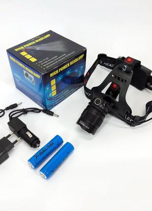 Налобный фонарь bailong bl-t32-p50, мощный налобный светодиодный фонарик на голову, три режима