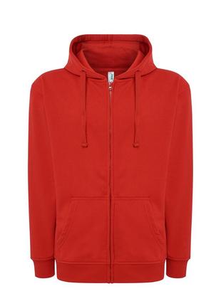 Толстовка с капюшоном и замком-молнией  jhk, hooded sweatshirt, унисекс, красная, размер s (swuahood)