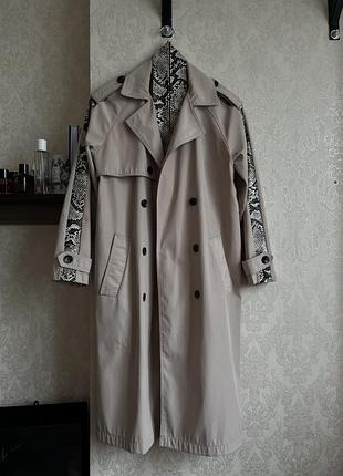 Тренч плащ со вставками