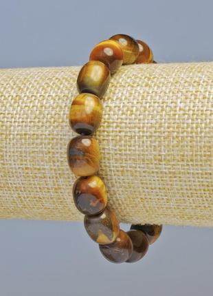 Браслет тигровый глаз  брусок бочонок