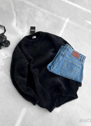 🔥 чорний стильний мякий светр чоловічий оверсайз