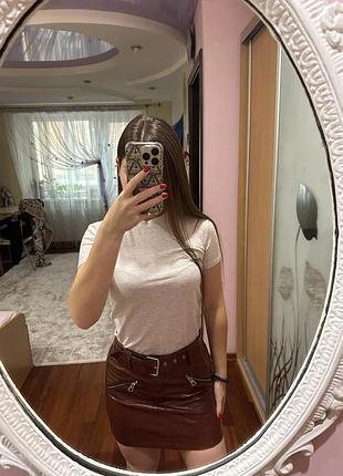 Юбка bershka из искусственной кожи