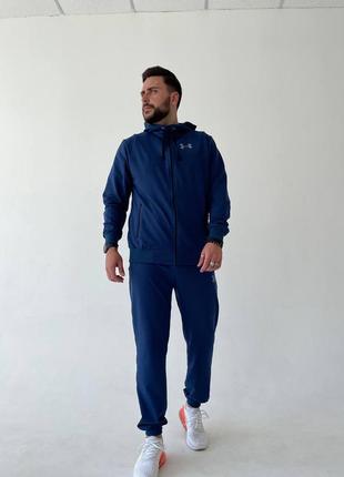 Чоловічий весняний спортивний костюм темно синій s-xxl under armour1 фото