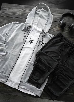 Зипер + футболка + спортивные штаны спортивный костюм высокого качества в стиле Найсная8 фото