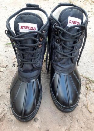 Утеплённые непромокаемые резиновые сапоги чоботи steeds