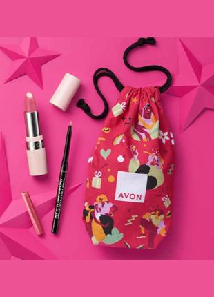 Подарочный набор avon для макияжа губ hydramatic pink