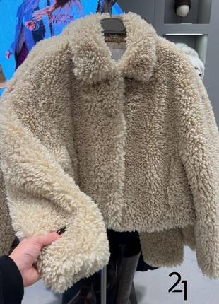 Teddy jacket papaya куртка тедди под овчину жакет плюшевый пиджак бомбер