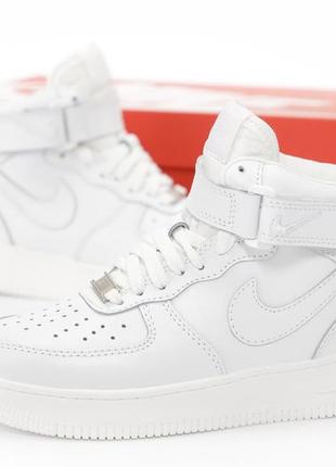 Зимние мужские кроссовки nike air force 1 high winter fur white найк форс белого цвета мех