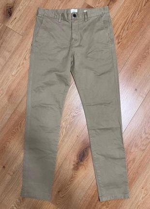 Брюки брюки мужские бежевые slim h&m man, размер m.