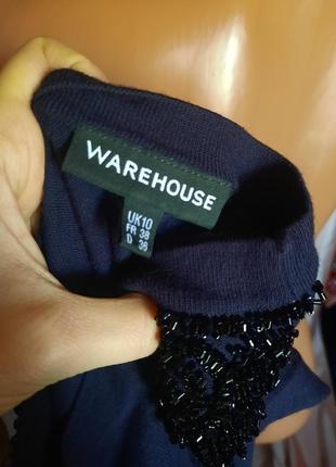 Темно  синя базова кофтинка з бісером warehouse3 фото