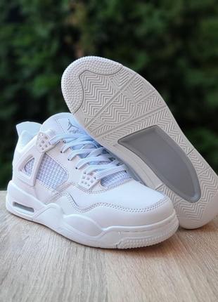 Кроссовки nike air jordan 4 высокие белые