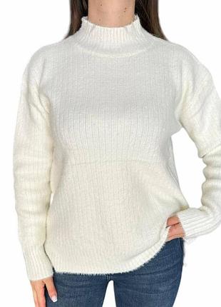 Свитер воротник стойка ангора с кашемиром 46-50 р-р