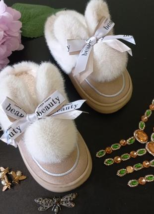 Пухнасті жіночі тапочки,женски тапочки зайки