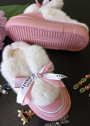 Пухнасті жіночі тапочки,женски тапочки зайки