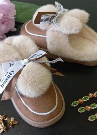Пухнасті жіночі тапочки,женски тапочки зайки