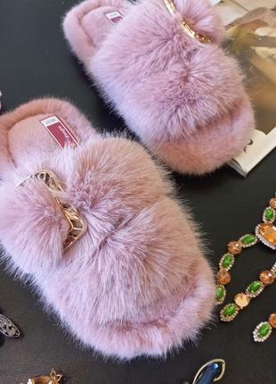 Пушистие женские тапки,пухнасті жіночі тапочки4 фото