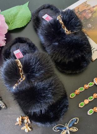 Пушистие женские тапки,пухнасті жіночі тапочки5 фото