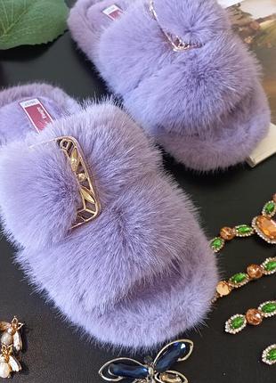 Пушистие женские тапки,пухнасті жіночі тапочки3 фото