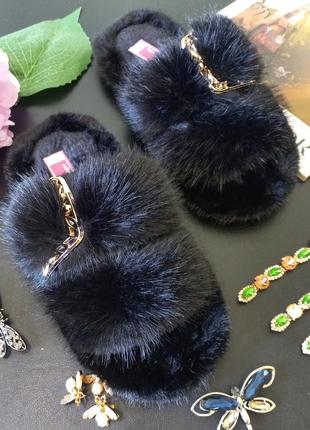 Пушистие женские тапки,пухнасті жіночі тапочки6 фото