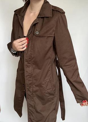 Шоколадный коричневый тренч плащ gap