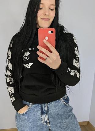 Худи черный, батник на байке с капюшоном, очень теплый